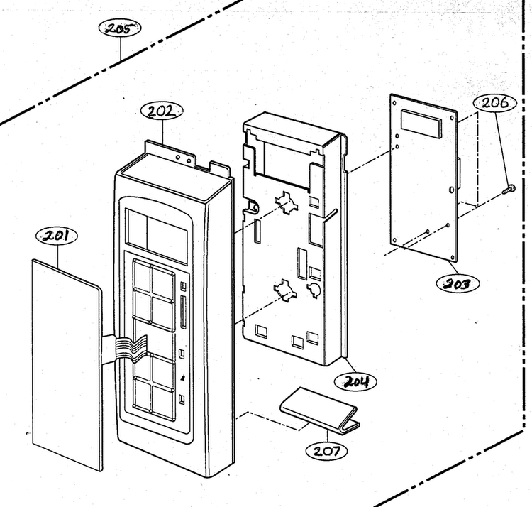 Controller Parts Diagram and Parts List for MV-1715W  LG Microwave