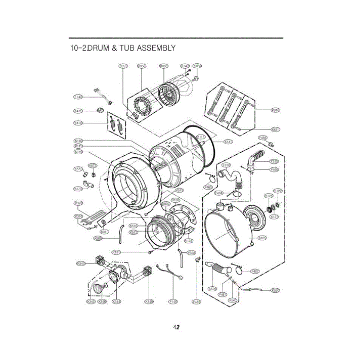 Section 1 Diagram and Parts List for WM2688HNM ANBEEUS LG Washer