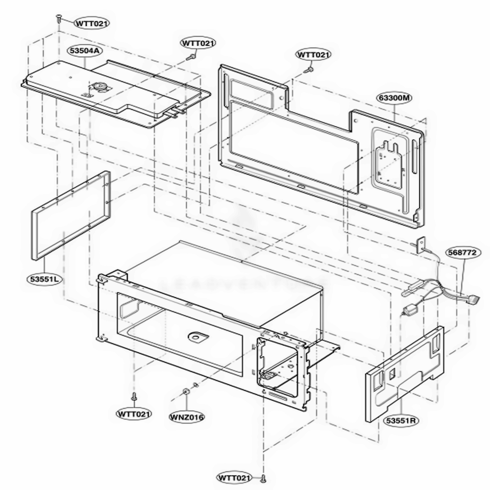 Interior Parts 2 Diagram and Parts List for KHMC107EBT1 B6EKAD LG Range
