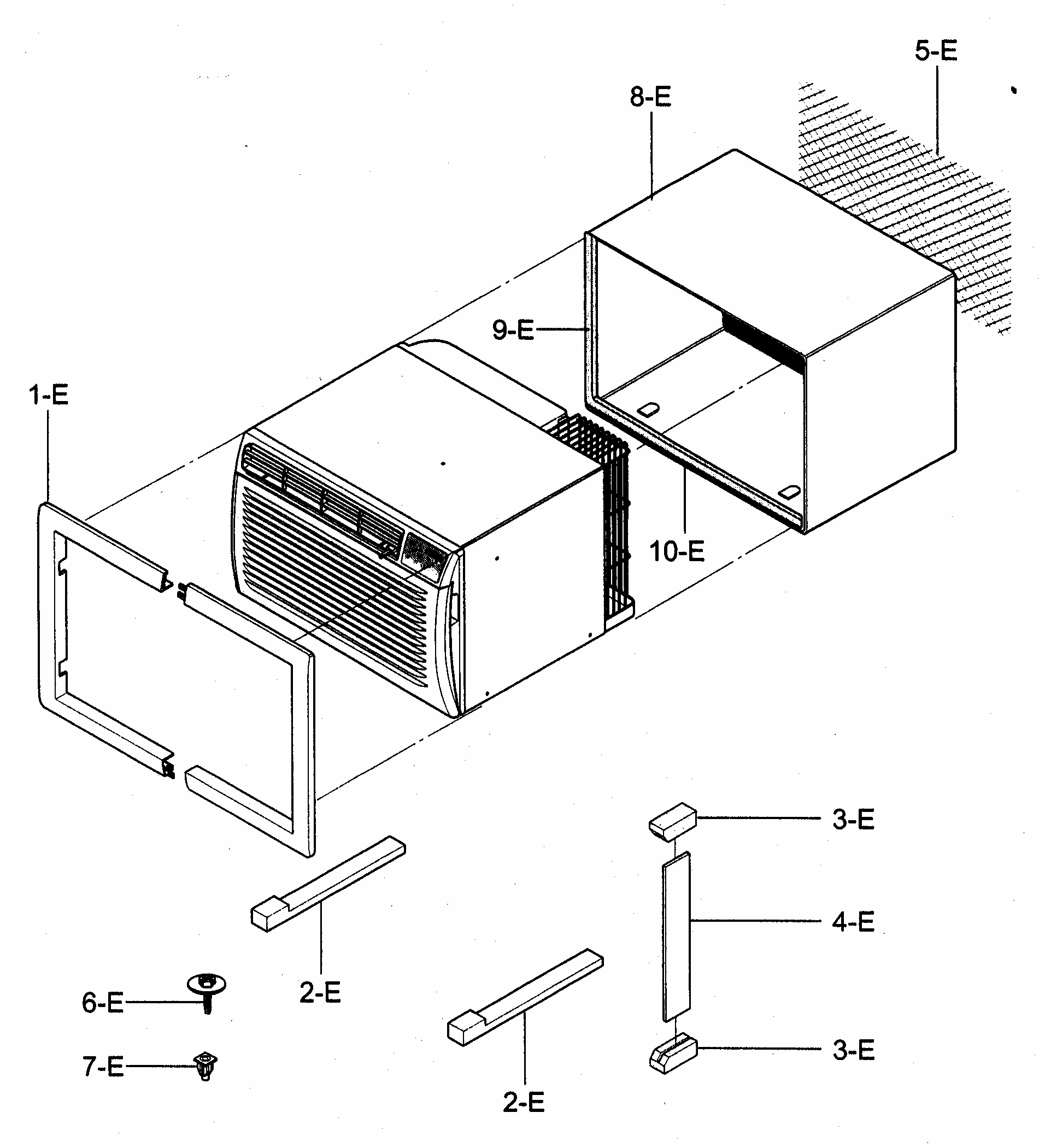 Installation Kit Assy Diagram and Parts List for 58074124400  Kenmore Air Conditioner
