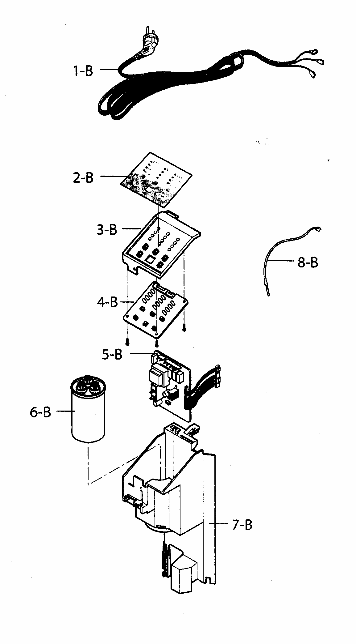 Control Box Assy Diagram and Parts List for 58074055400  Kenmore Air Conditioner