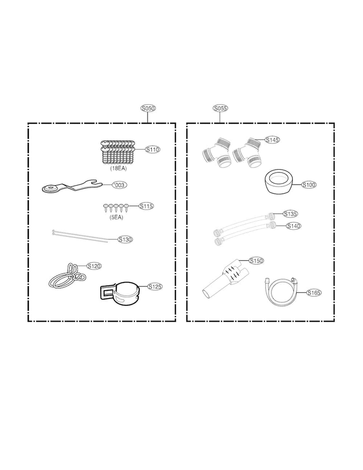 Accessory Parts Diagram and Parts List for WD200CW  LG Washer