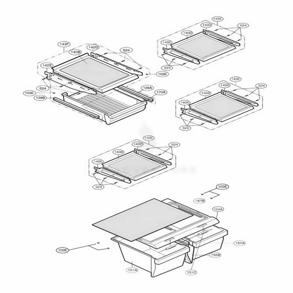 Refrigerator Parts Diagram and Parts List for LRTN19310SW ASWCLGA LG Refrigerator