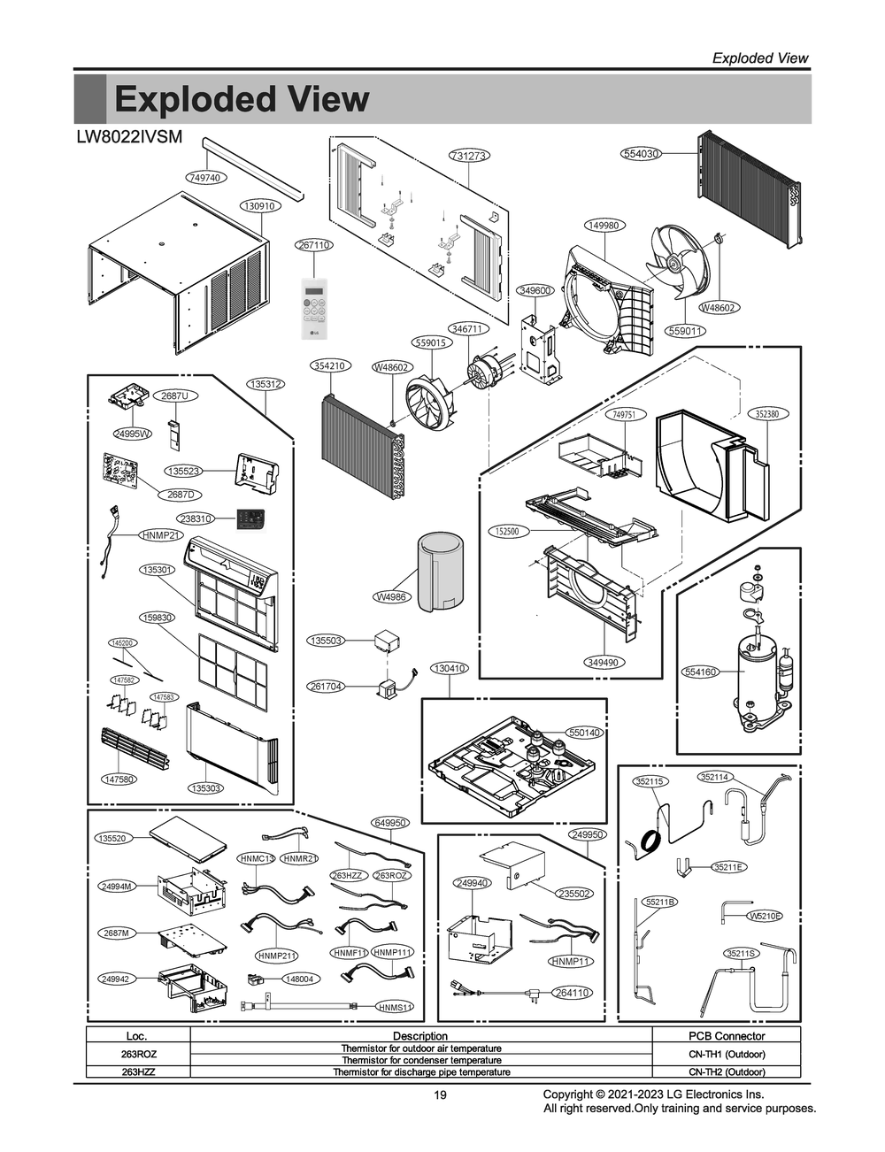 Diagram 1 Diagram and Parts List for LW8022IVSM AT1AUSL LG Air Conditioner