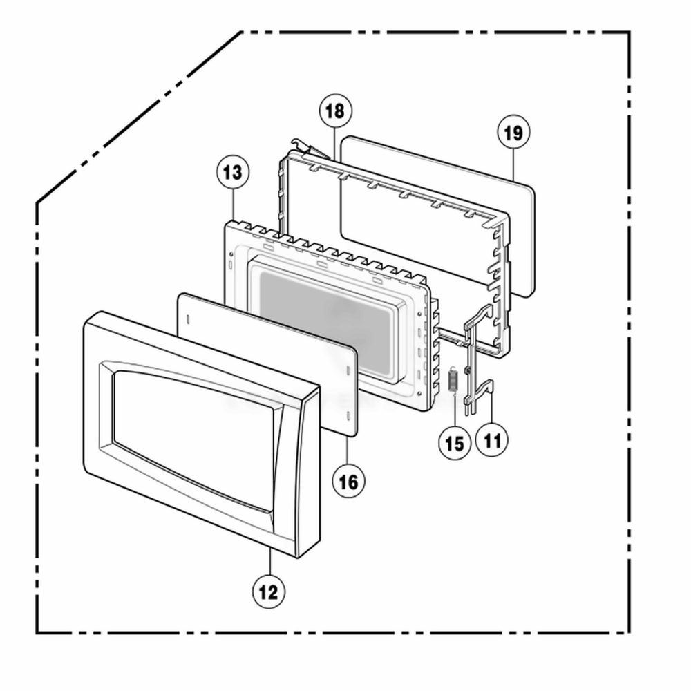 Door Parts Diagram and Parts List for NNS723BL KBKEMAT LG Range