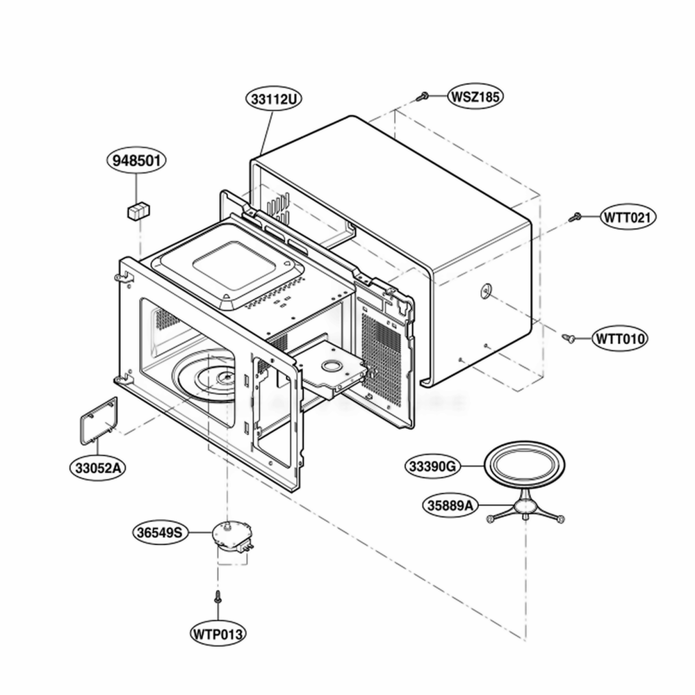 Oven Cavity Parts Diagram and Parts List for MA6511B CBKEGSE LG Wall Oven