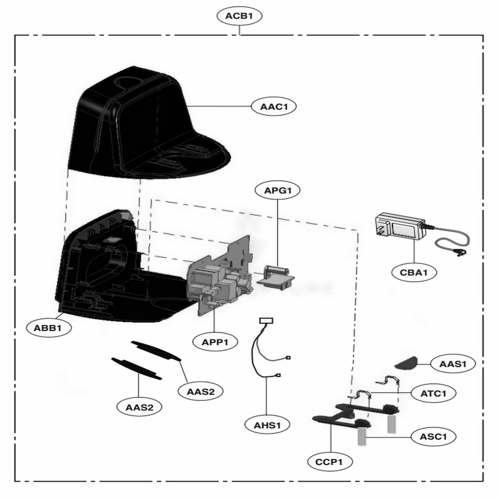 Charger, Assembly Diagram and Parts List for 048231024341 ARDELGA LG Canister Vacuum