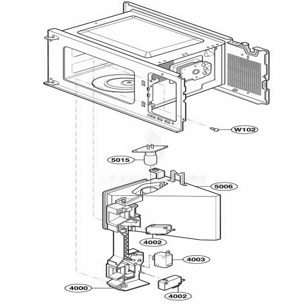 Latch Board Parts 1 Diagram and Parts List for 62464 ABSESEA LG Wall Oven