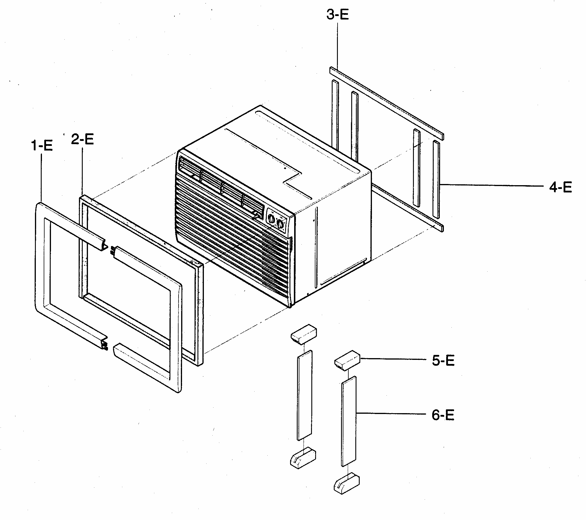 Installation Kit Parts Diagram and Parts List for 58072104200  Kenmore Air Conditioner
