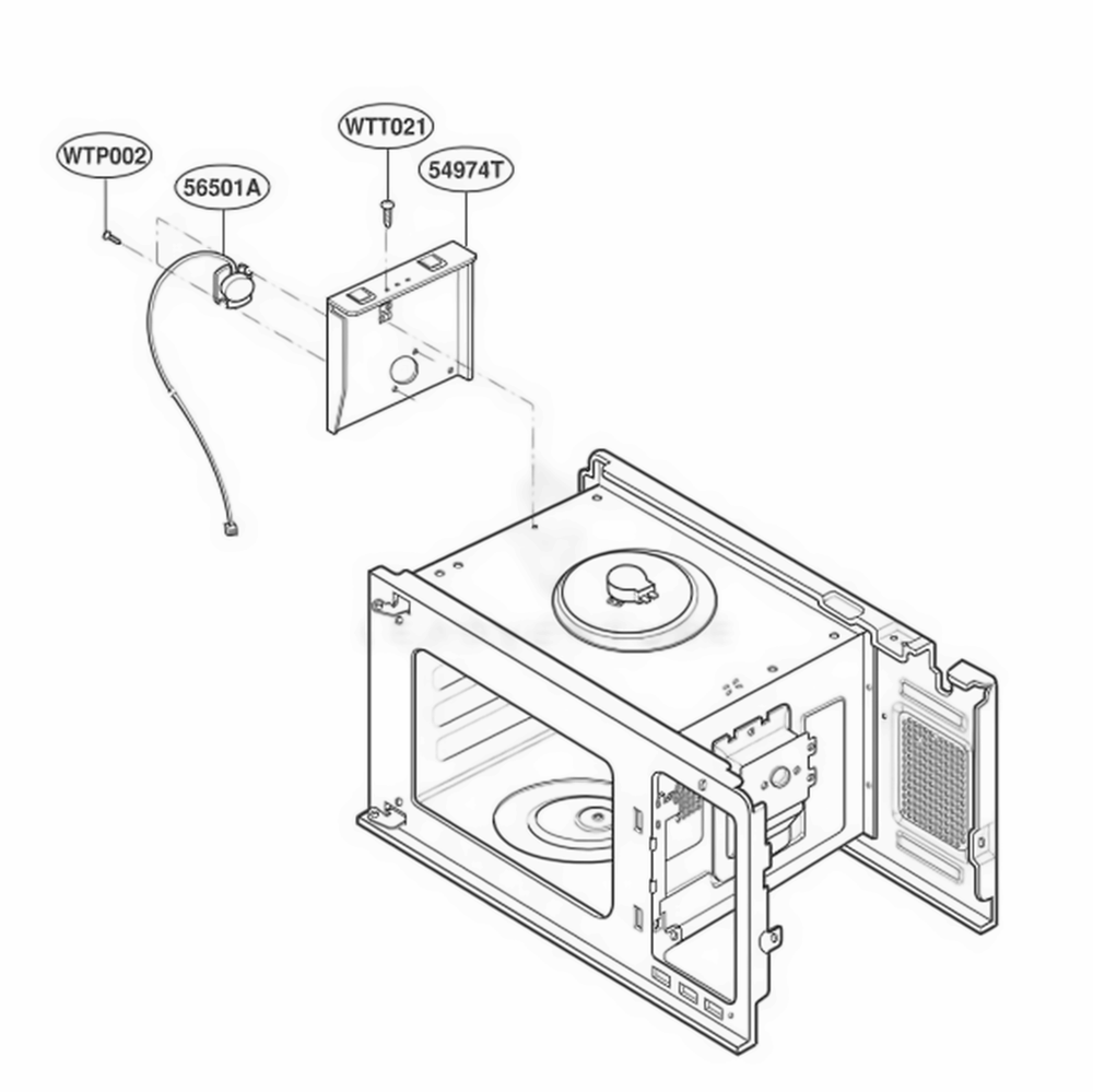 Sensor Parts Diagram and Parts List for JE1860CB ABSEGEU LG Range