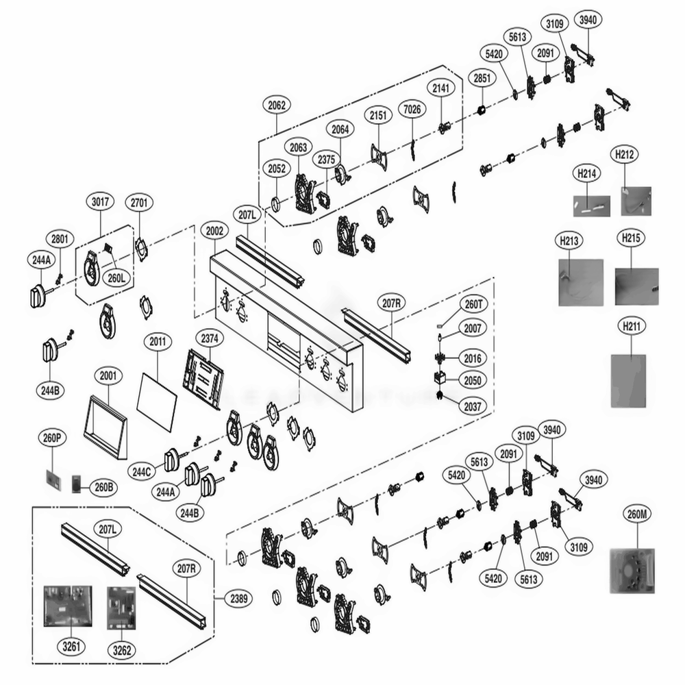 Controller Parts Diagram and Parts List for SKSGR360GS ASTESGN LG Range