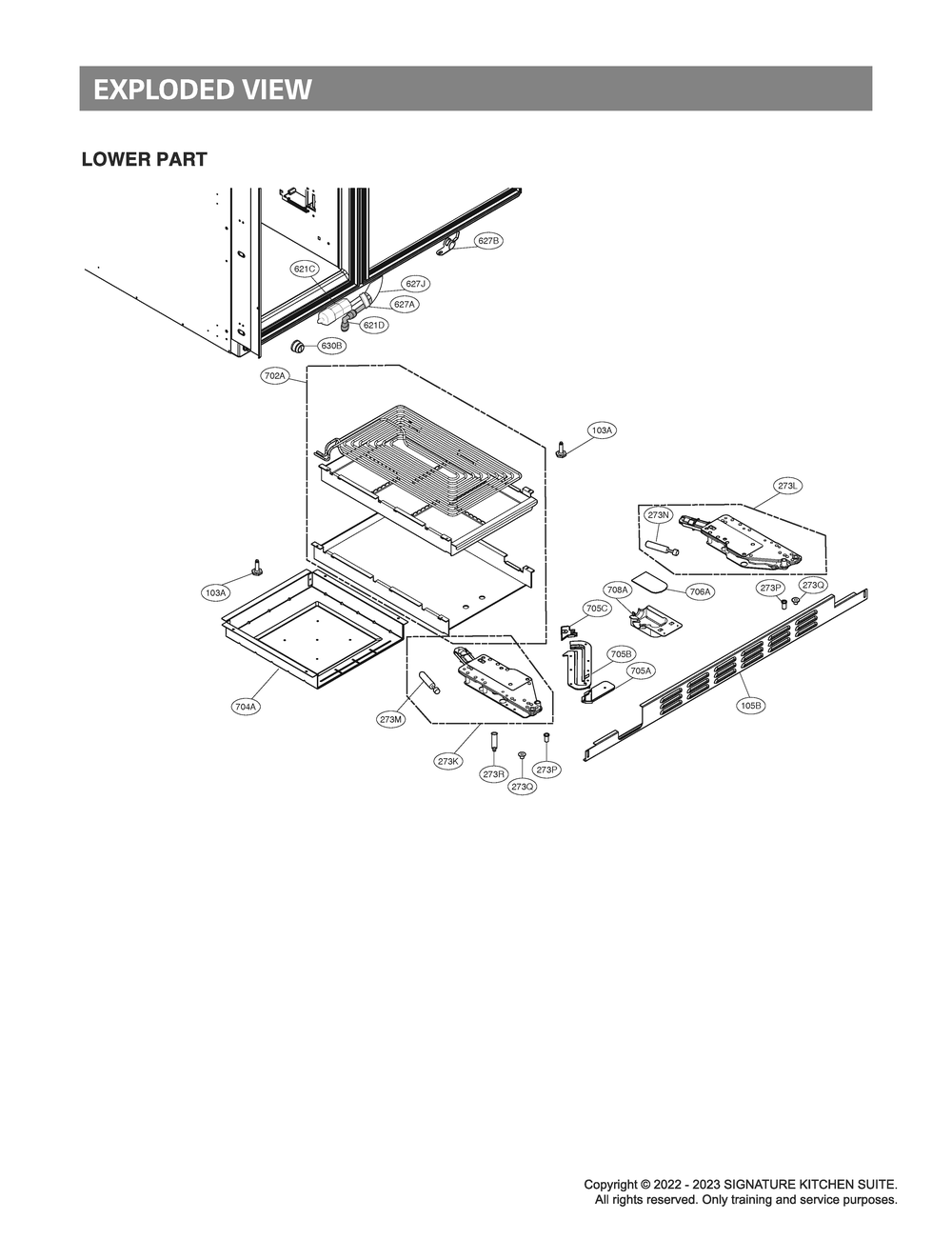 Lower Part Diagram and Parts List for SKSSB4202S ASTCNA0 LG Refrigerator