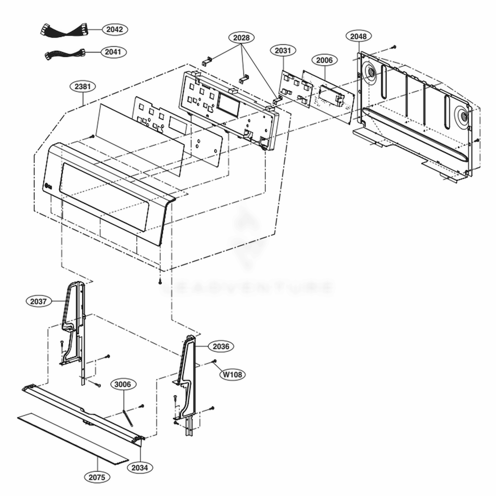 Controller Parts Diagram and Parts List for LRE3194BD FB1LLGA LG Wall Oven