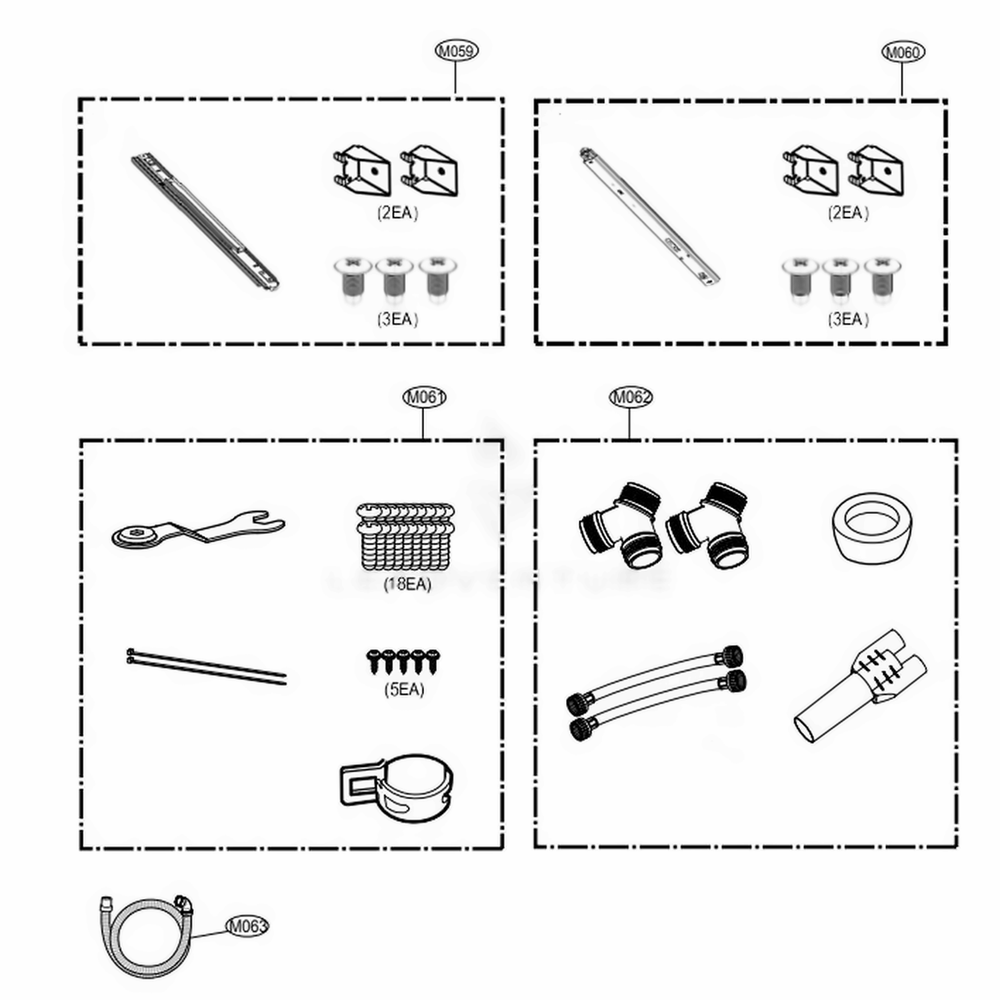 Accessories Diagram and Parts List for WD100CB ABLEEUS LG Washer