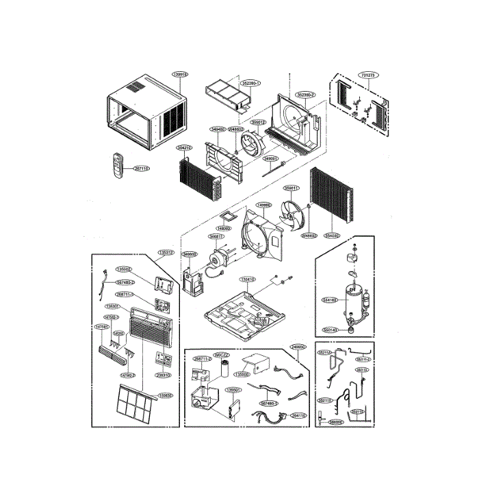 Air Conditioner Diagram and Parts List for LW2516ER 00 LG Air Conditioner