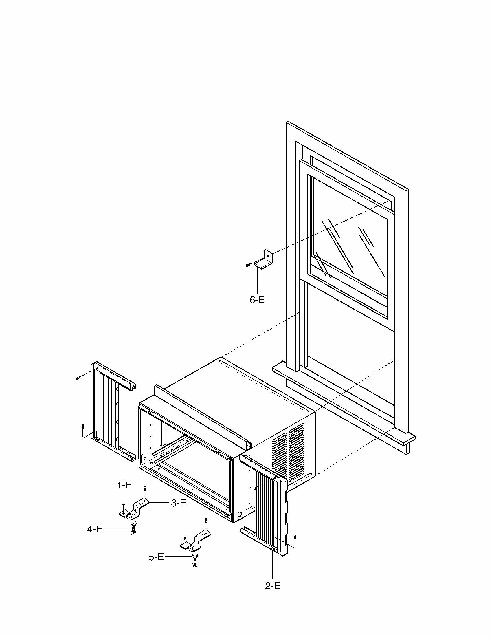 Installation Kit Parts Diagram and Parts List for 58075124700  Kenmore Air Conditioner