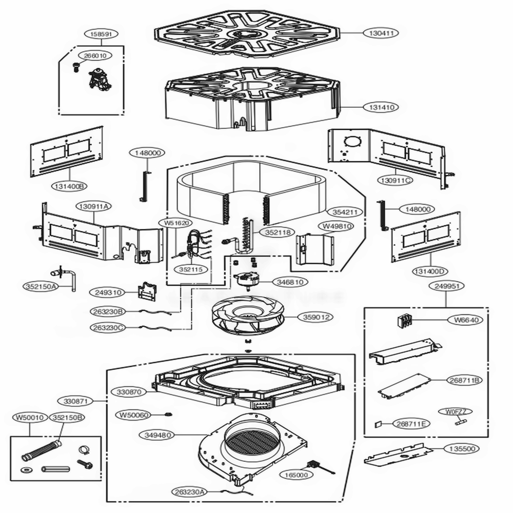 Indoor Unit Diagram and Parts List for LCN368HV ANWBEUS LG Air Conditioner