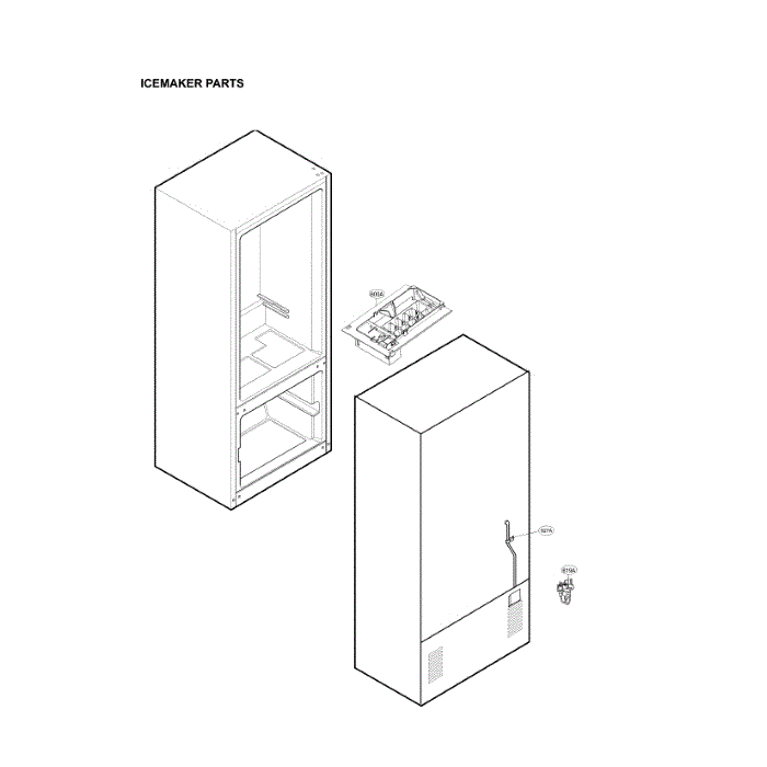 Ice Maker Diagram and Parts List for LDCS24223S 00 LG Refrigerator