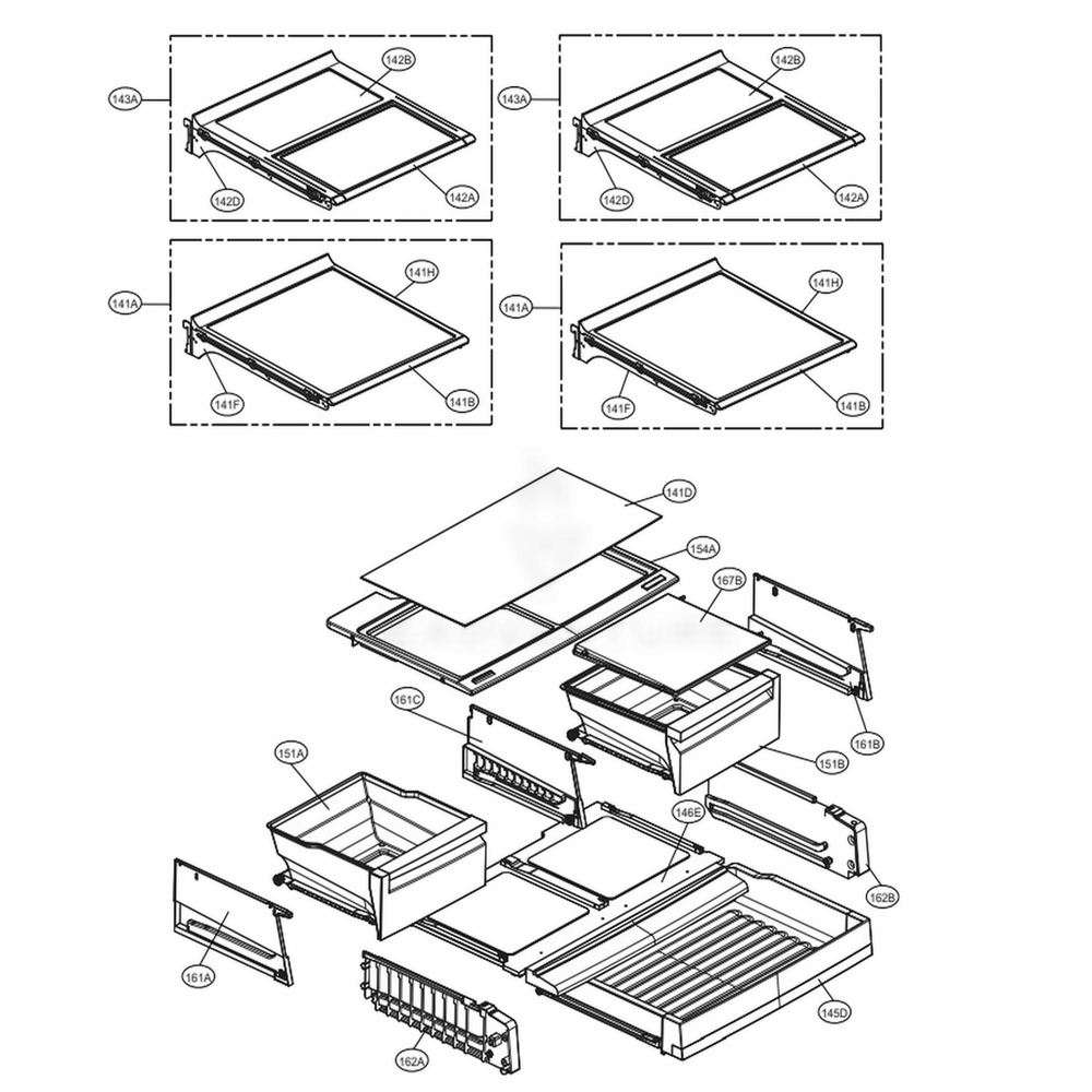 Refrigerator Parts Diagram and Parts List for 75053 ASTCSE0 LG Refrigerator