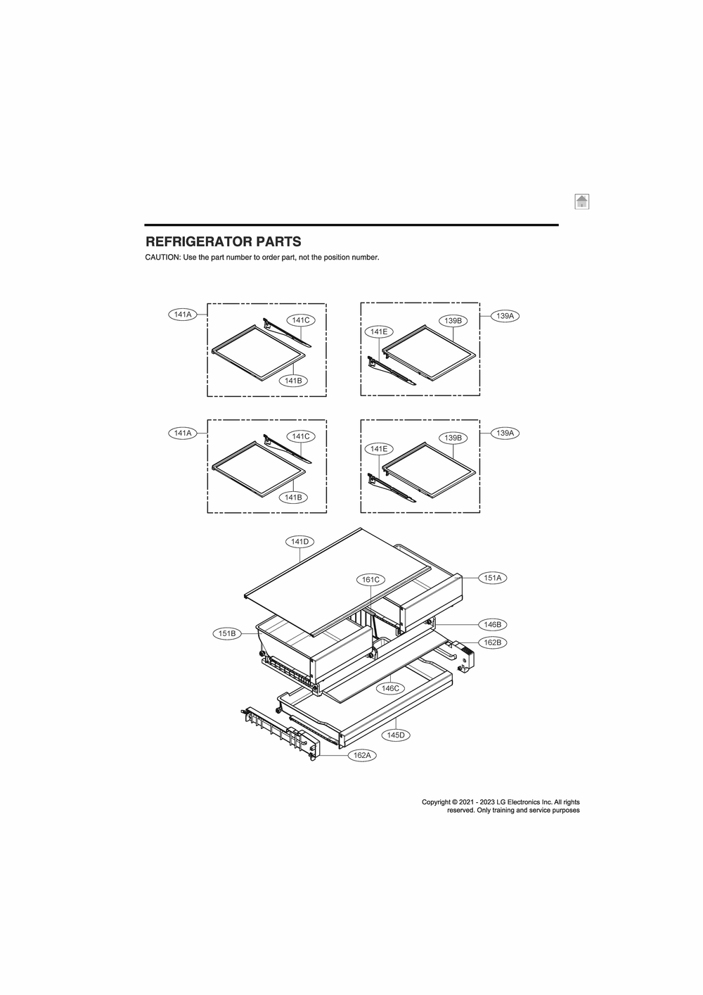 Refrigerator Parts Diagram and Parts List for GR-F298NKSH ASBCNA2 LG Refrigerator