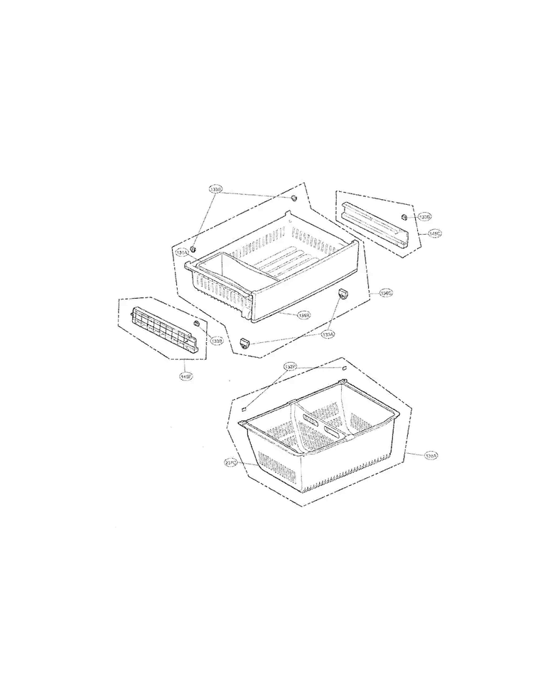 Freezer Parts Diagram and Parts List for LFX28968ST 00 LG Refrigerator
