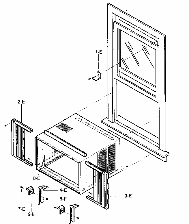 Installation Kit Assy Diagram and Parts List for 58075180501  Kenmore Air Conditioner