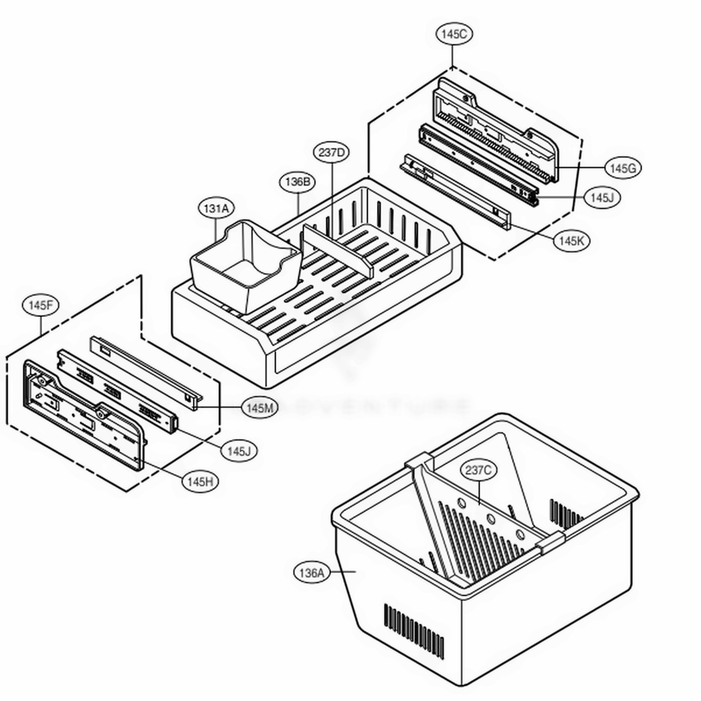 Freezer Parts Diagram and Parts List for 71029 AWBCSE1 LG Refrigerator