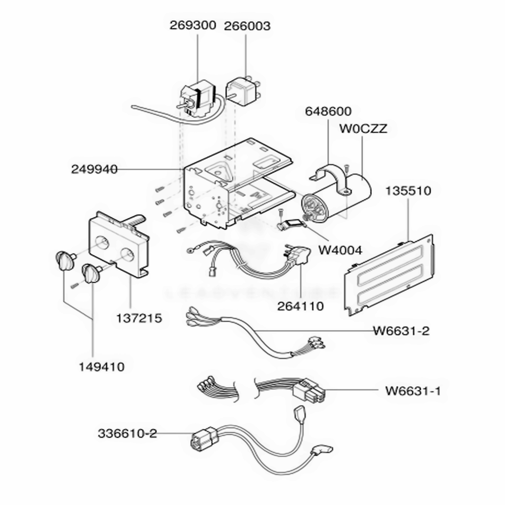 Control Box Assembly Diagram and Parts List for 75124 AWYASRU LG Air Conditioner