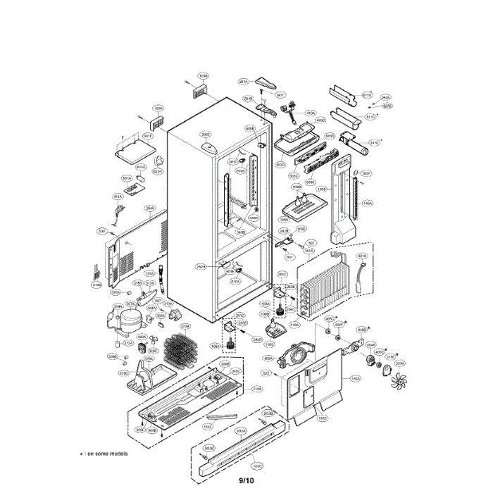 Case Diagram and Parts List for LRDN22725SW  LG Refrigerator