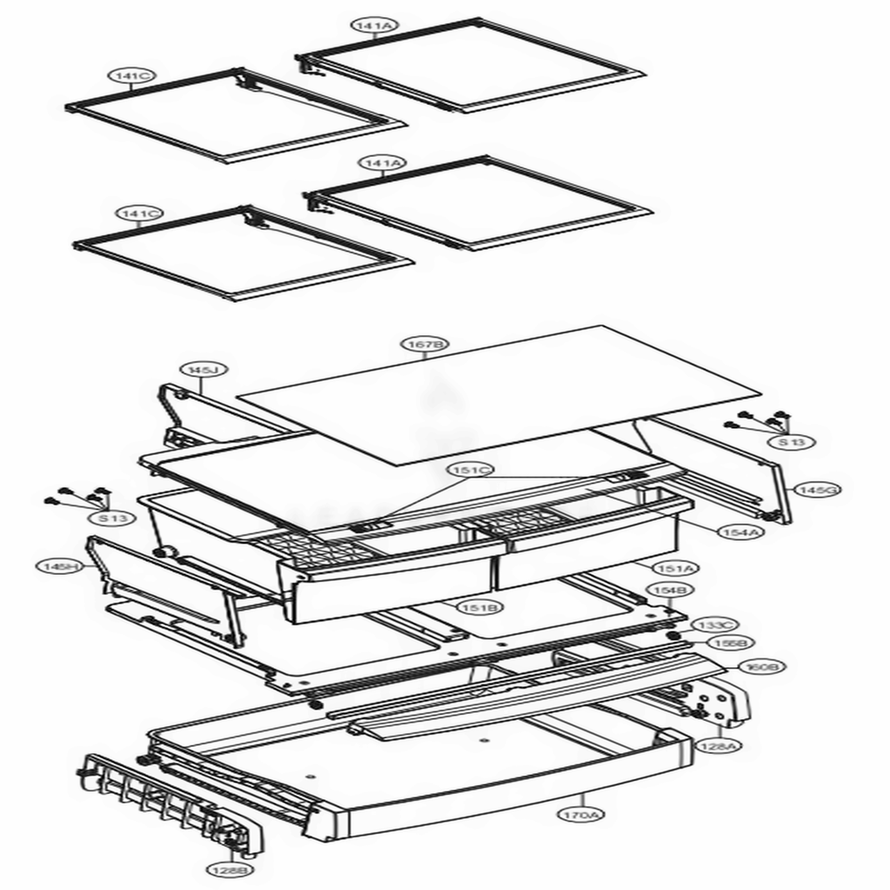 Refrigerator Parts Diagram and Parts List for LFC22770ST ASTCNA0 LG Refrigerator