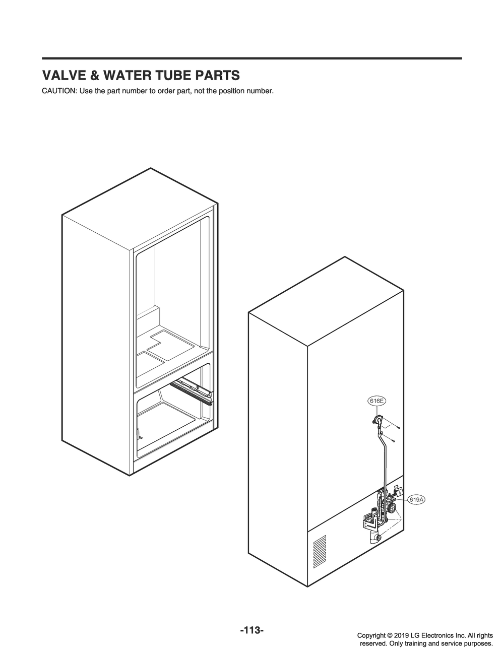 Valve And Water Tube Parts Diagram and Parts List for GR-Q278NSNM ASTCNA0 LG Refrigerator