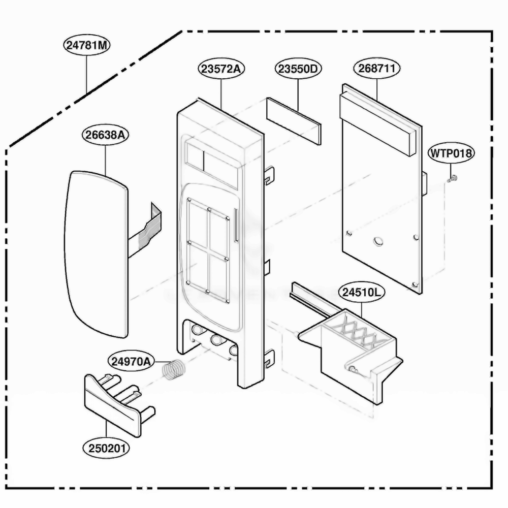 Controller Parts Diagram and Parts List for DMW10W MWEDOM LG Range