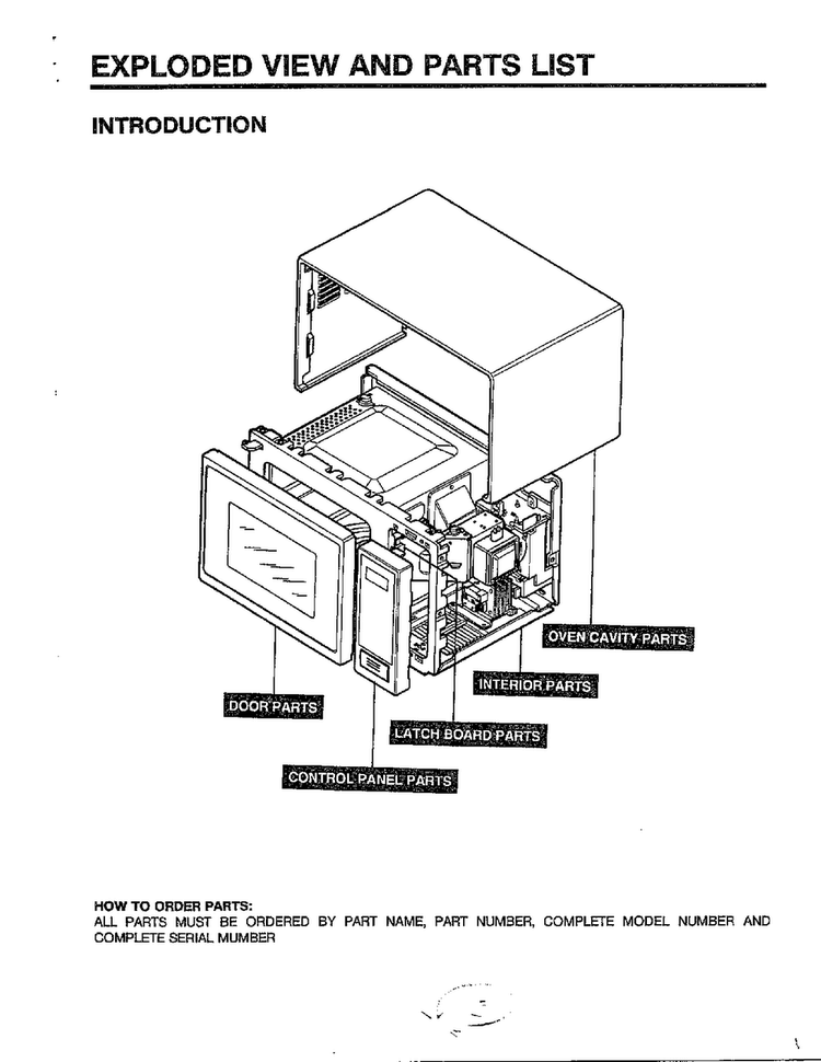 Complete Microwave Assembly Diagram and Parts List for MA-1164M  LG Microwave