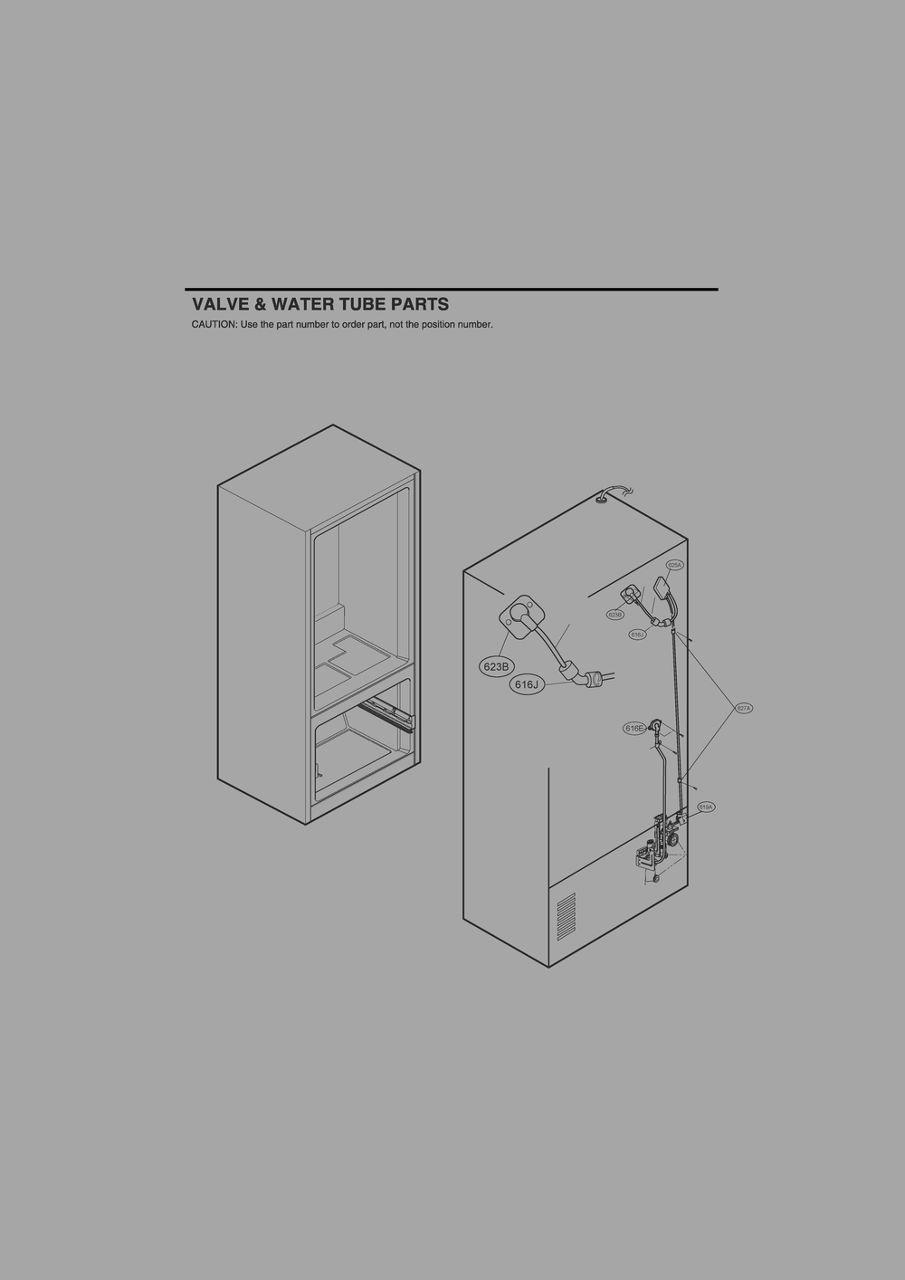 Valve And Water Tube Parts Diagram and Parts List for LRMWS2906D ASBCNA0 LG Refrigerator