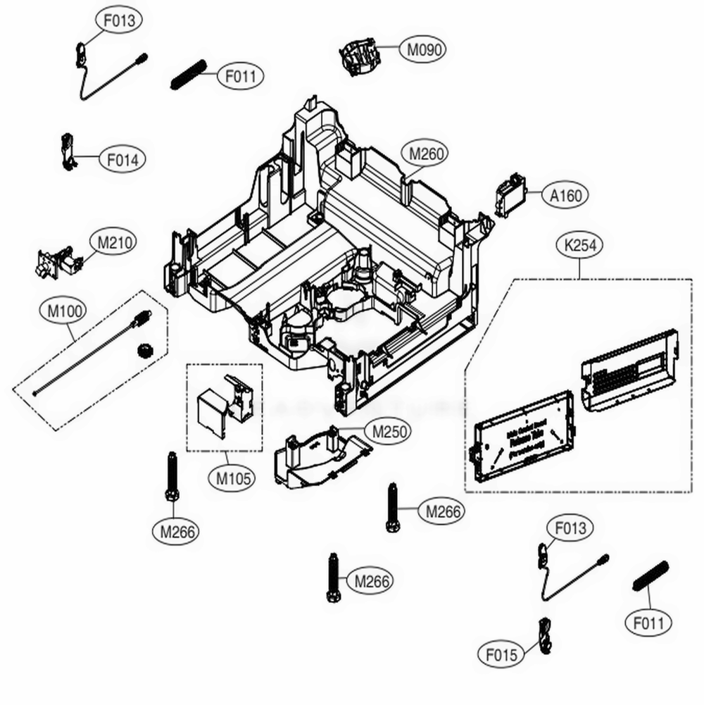 Base Assembly Diagram and Parts List for LDF5545ST ASTEEUS LG Dishwasher