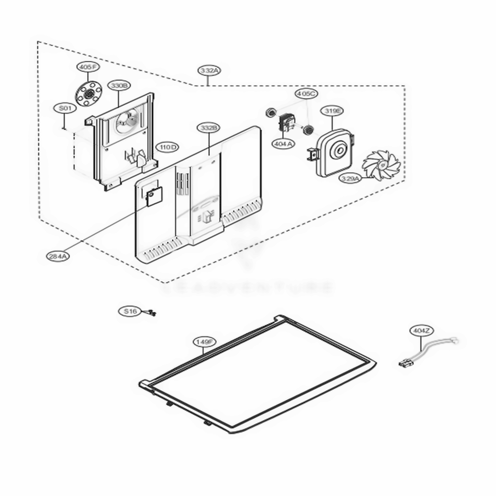Freezer Parts Diagram and Parts List for 78033 ASTCSE7 LG Refrigerator