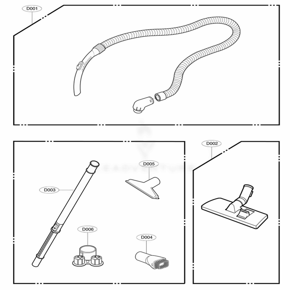 Cover Assembly, Body 2 Diagram and Parts List for 26082B CGBESRS LG Canister Vacuum