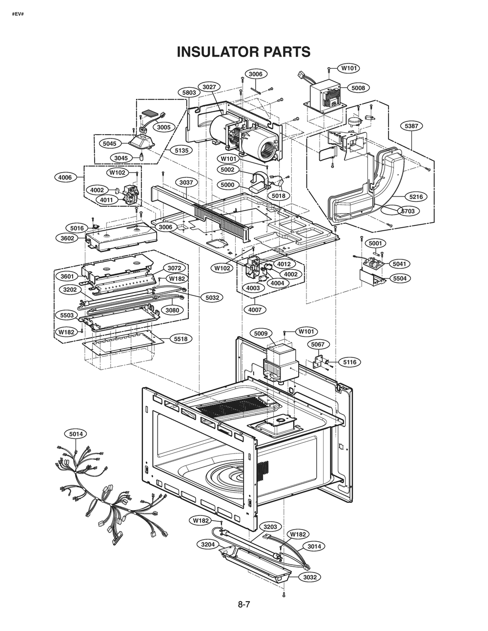 Insulator Parts Diagram and Parts List for SKSLV3001S CSTESGN LG Miscellaneous