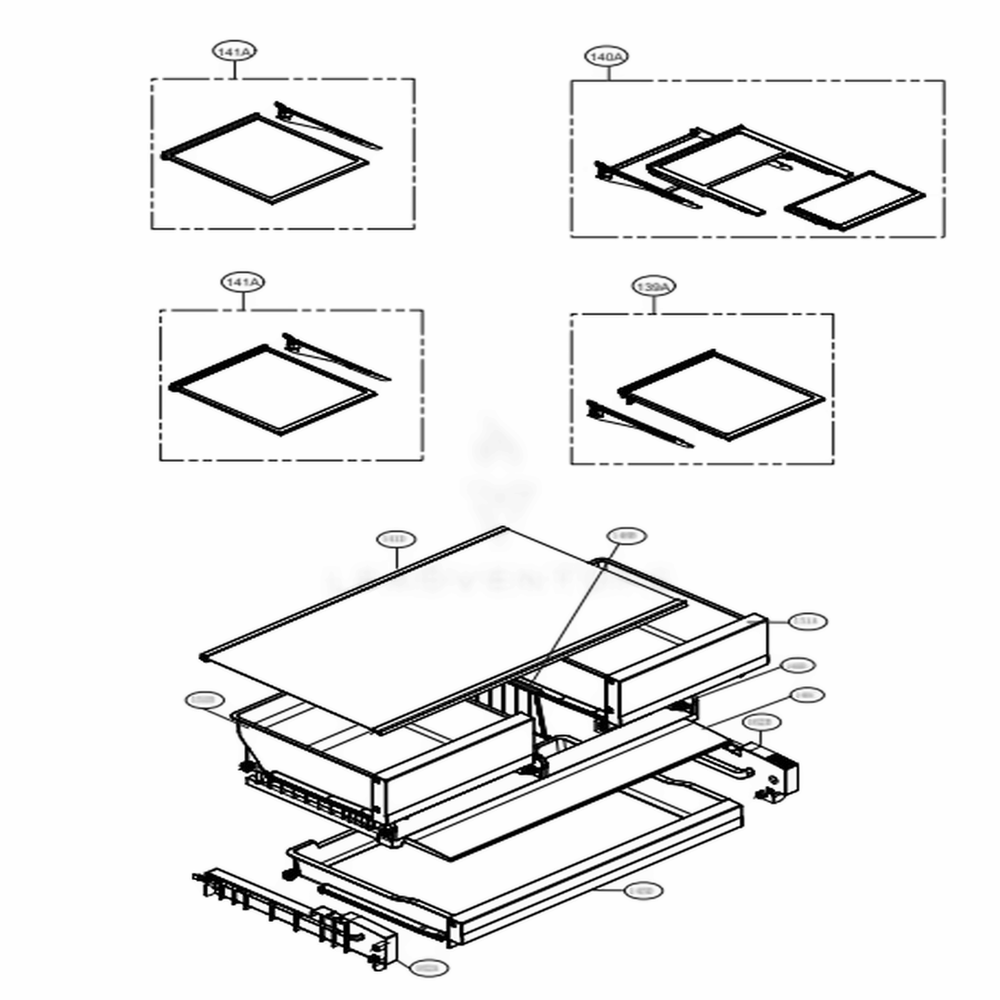 Refrigerator Parts Diagram and Parts List for LFXS28566S ASTCNA3 LG Refrigerator