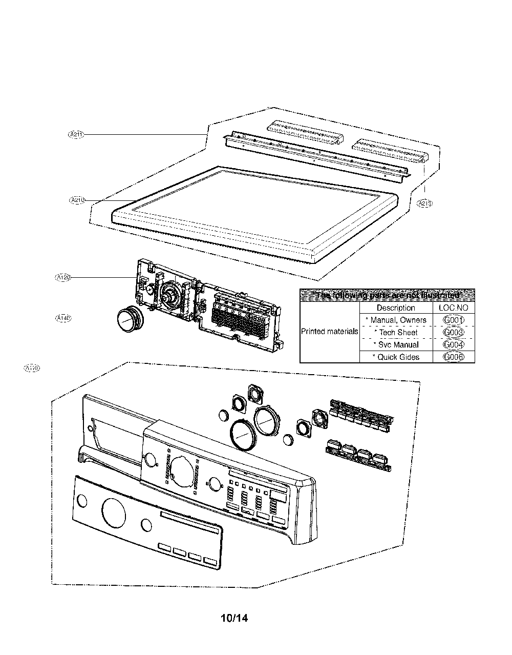 Control panel parts Diagram and Parts List for 79691582410  Kenmore Dryer