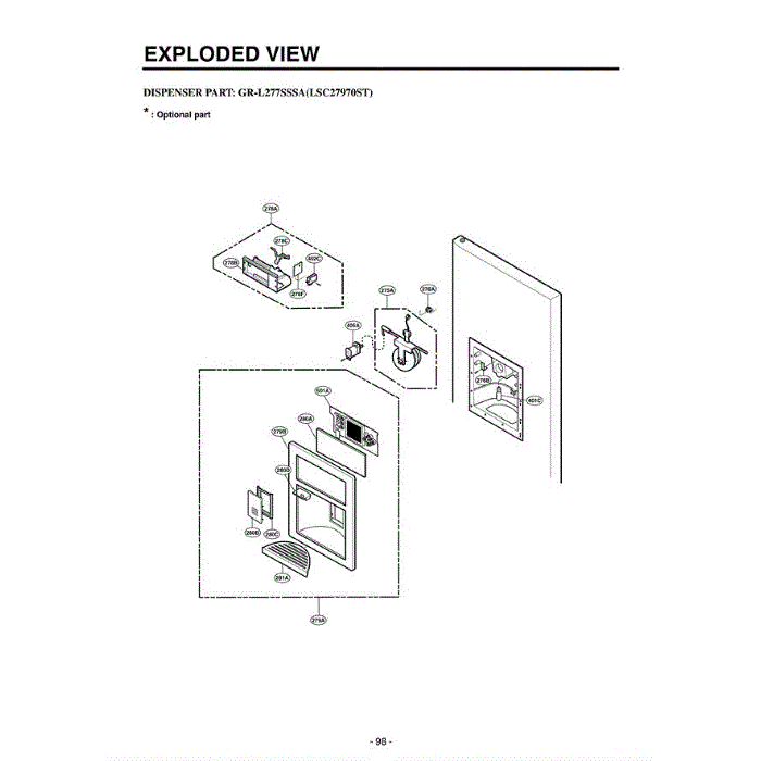 Section 7 Diagram and Parts List for LSC27970ST ASTCLGA LG Refrigerator