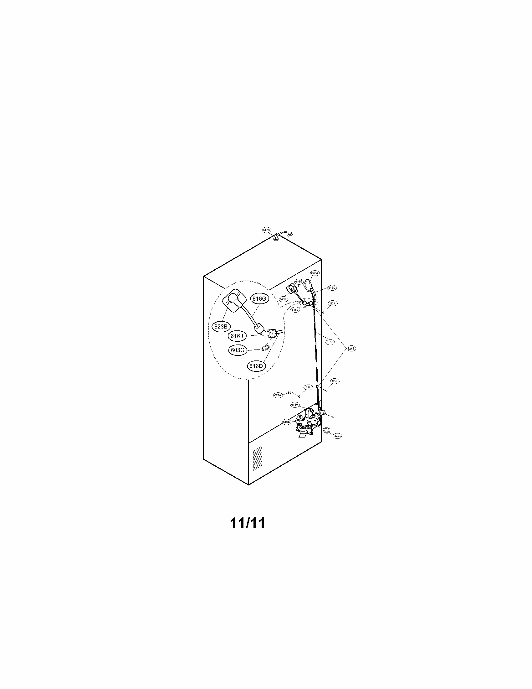 Valve And Water Tube Parts Diagram and Parts List for 79572033111  Kenmore Refrigerator