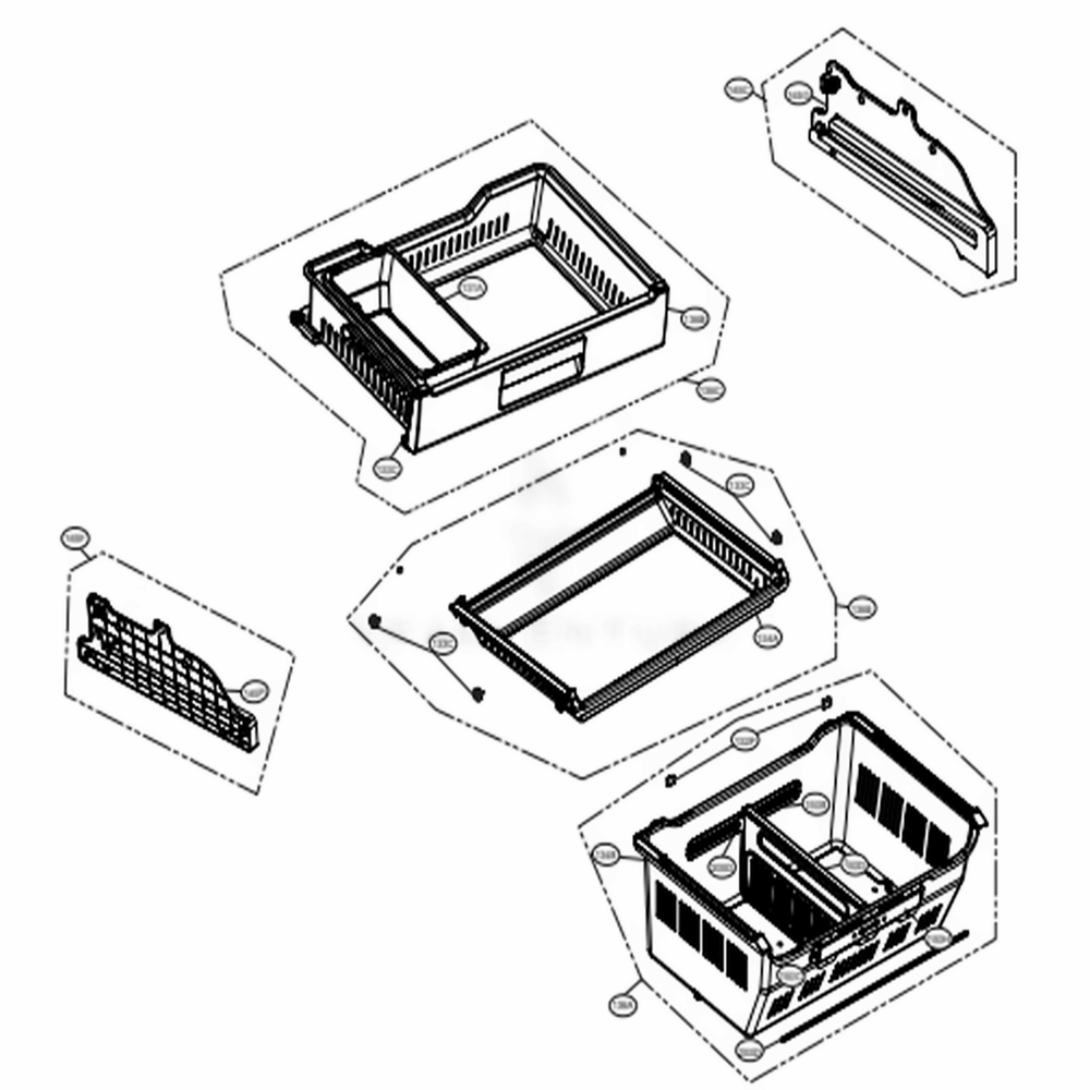 Freezer Parts Diagram and Parts List for 73167 ASBCSE1 LG Refrigerator