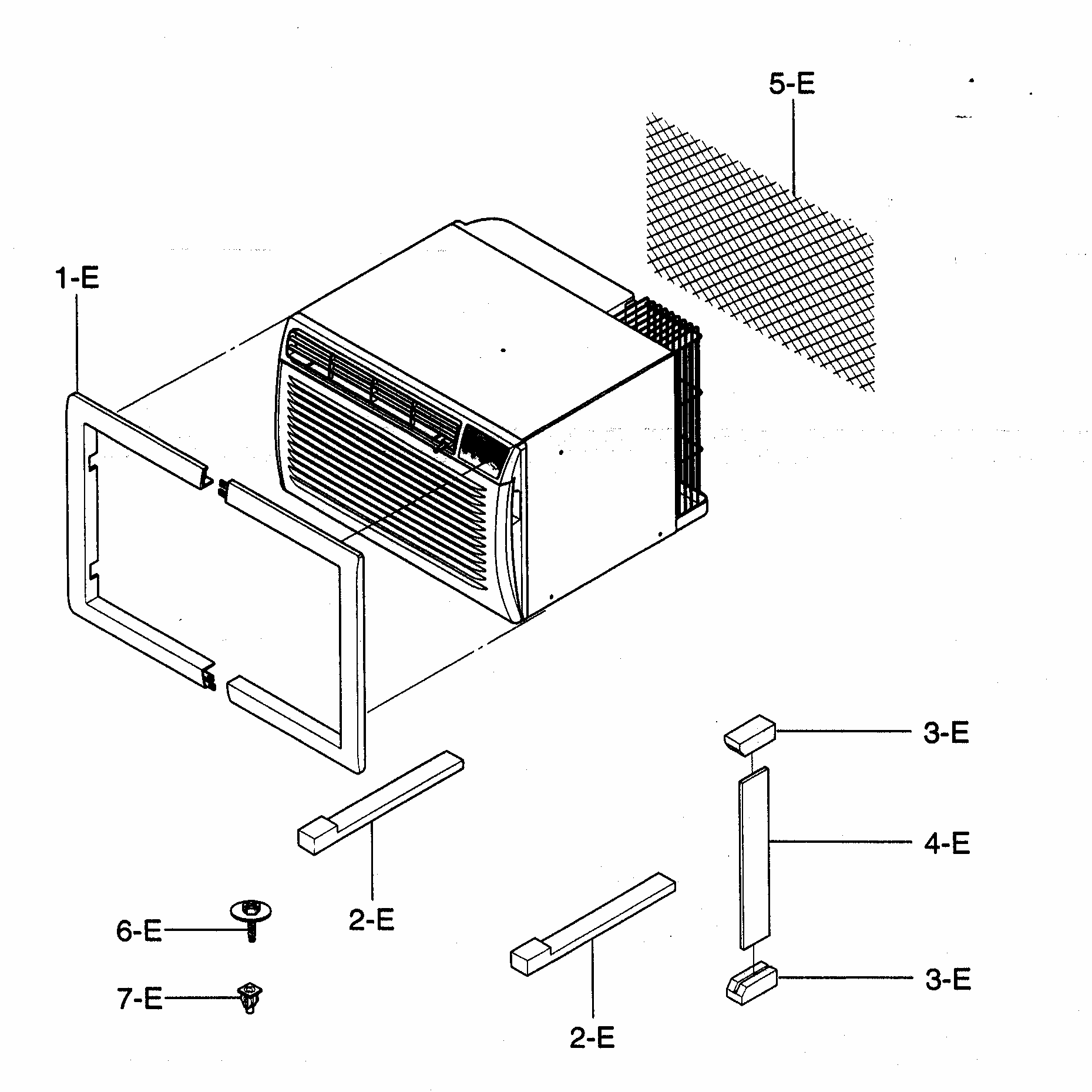 Installation Kit Assy Diagram and Parts List for 58075144500  Kenmore Air Conditioner