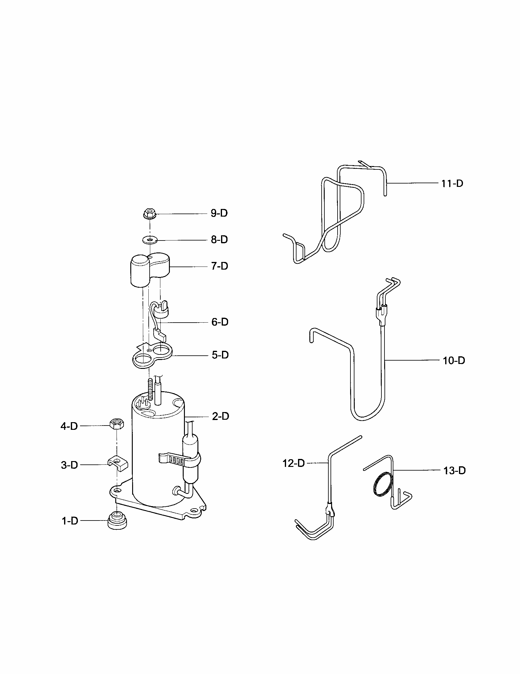 Compressor Diagram and Parts List for 58075080500  Kenmore Air Conditioner