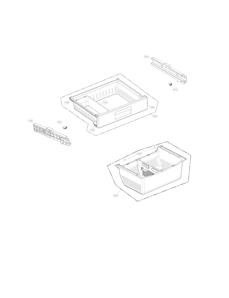 Freezer Parts Diagram and Parts List for LFCS31626S  LG Refrigerator