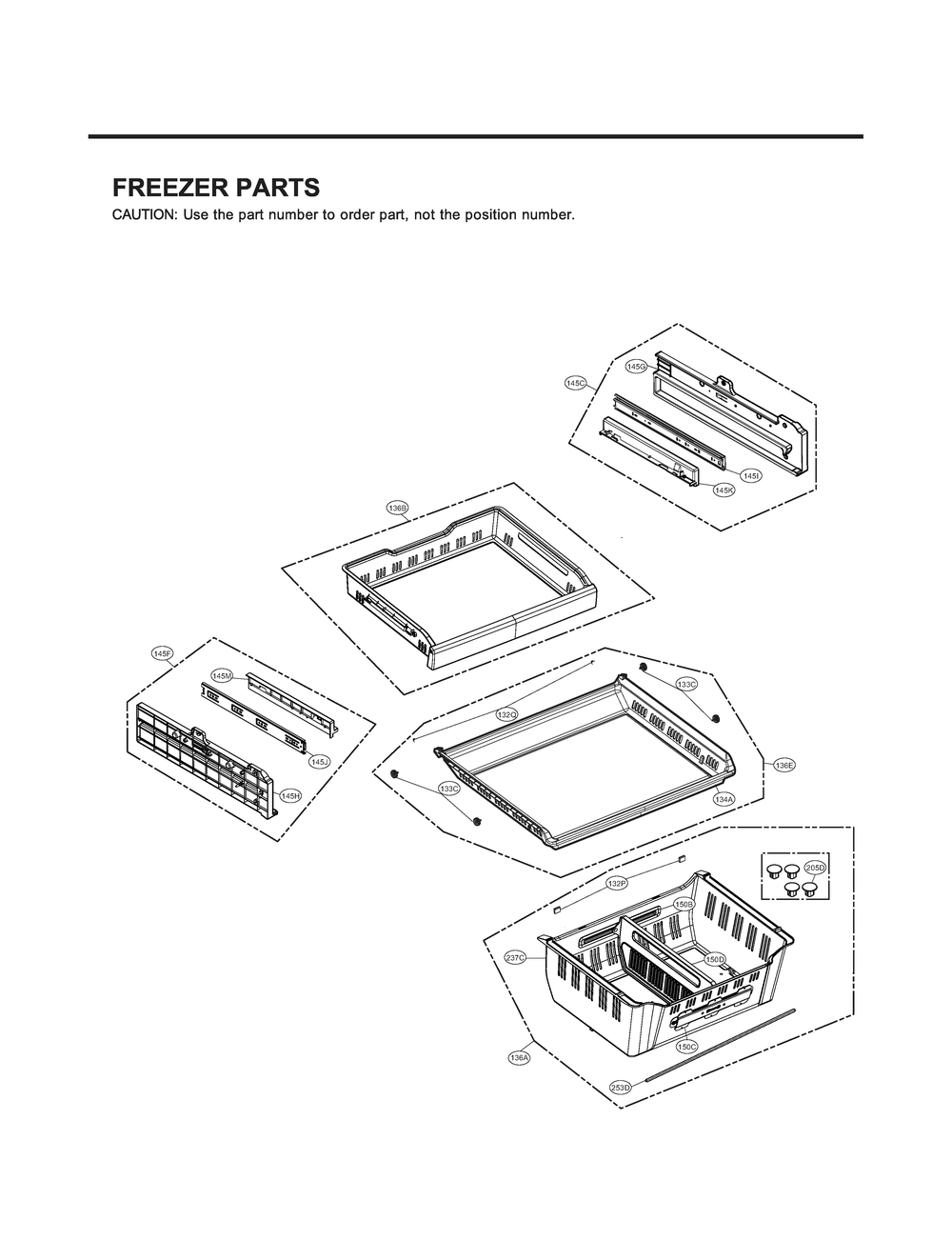 Freezer Parts Diagram and Parts List for GR-L31GHSJF ASTCNA0 LG Refrigerator