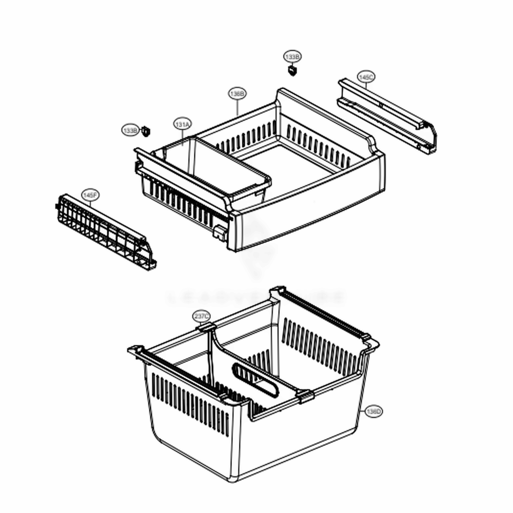 Freezer Parts Diagram and Parts List for LBC24360SW ASWCNA1 LG Refrigerator