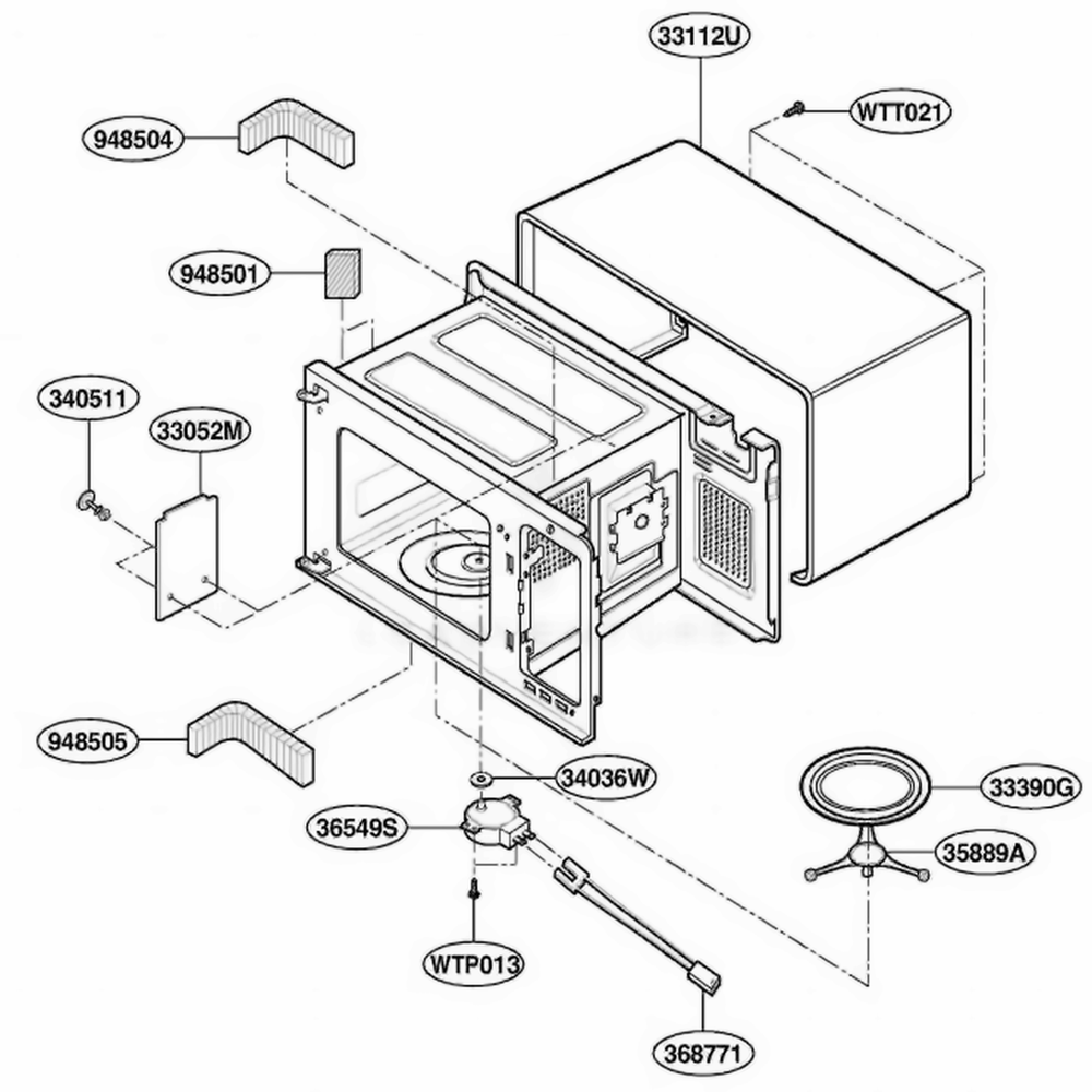 Oven Cavity Parts Diagram and Parts List for YKCMS135GSS STEKAC LG Range