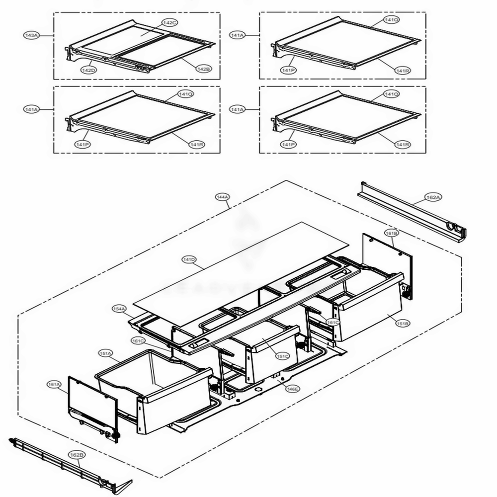 Refrigerator Parts Diagram and Parts List for LMXC23796M AMTCNA1 LG Refrigerator